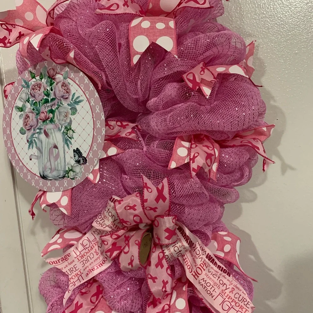 Item80Breast Awareness’s Wreath Support a family or friend Cancer Breast Wreath
